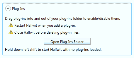 Halfwit Plug-In Options
